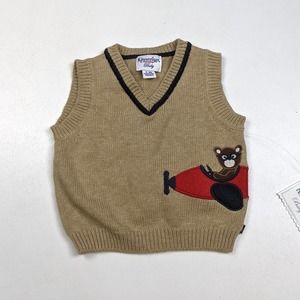 Kitestrings Airplane Sweater Vest Sz 6-9m